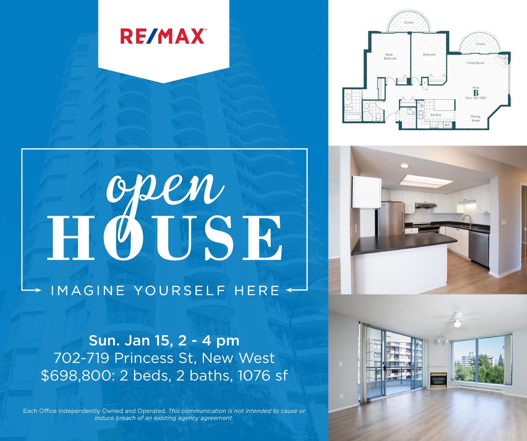 OPEN HOUSE today, 2-4pm, at 702-719 Princess St, New Westminster!